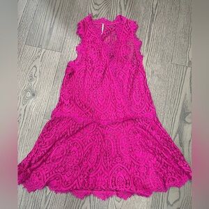 Pink Free People lace dress